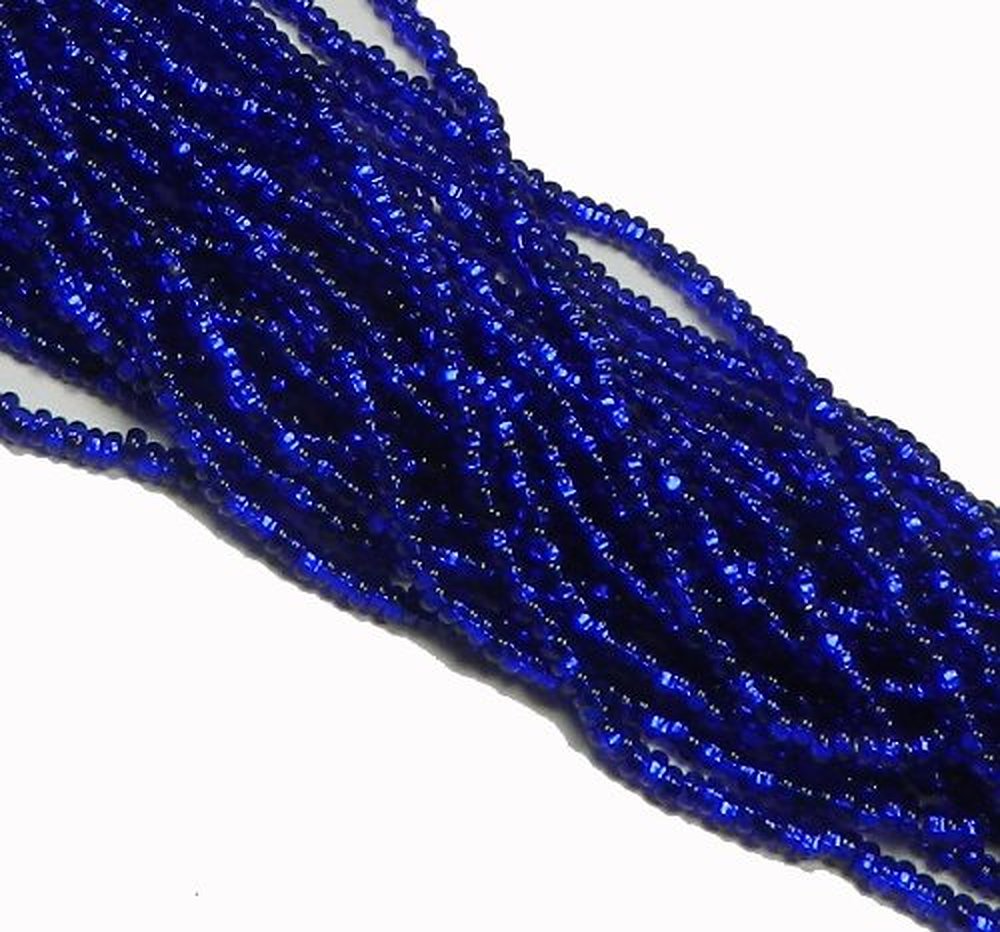 Cobalt Blue Silver Lined Czech 8/0 Glass Seed Beads 1 Full 12 Strand Hank Preciosa Jablonex