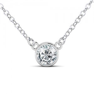 Cubic Zirconia Solitaire Pendant Necklace | Shop jewelry making and beading supplies, tools & findings for DIY jewelry making and crafts. #jewelrymaking #diyjewelry #jewelrycrafts #jewelrysupplies #beading #affiliate #ad