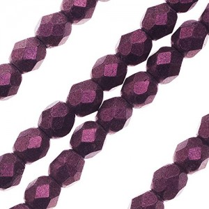 Czech Fire Polished Glass, 4mm Faceted Round Beads, 50 Piece Strand, Metallic Pink Suede | Shop jewelry making and beading supplies, tools & findings for DIY jewelry making and crafts. #jewelrymaking #diyjewelry #jewelrycrafts #jewelrysupplies #beading #affiliate #ad