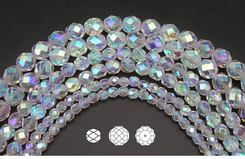 Czech Fire Polished Round Faceted Glass Beads