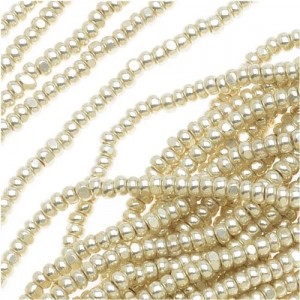 Czech Single Cut Charlotte Seed Beads 13/0 Metallic Silver Terra 1/2 Hank | Shop jewelry making and beading supplies, tools & findings for DIY jewelry making and crafts. #jewelrymaking #diyjewelry #jewelrycrafts #jewelrysupplies #beading #affiliate #ad