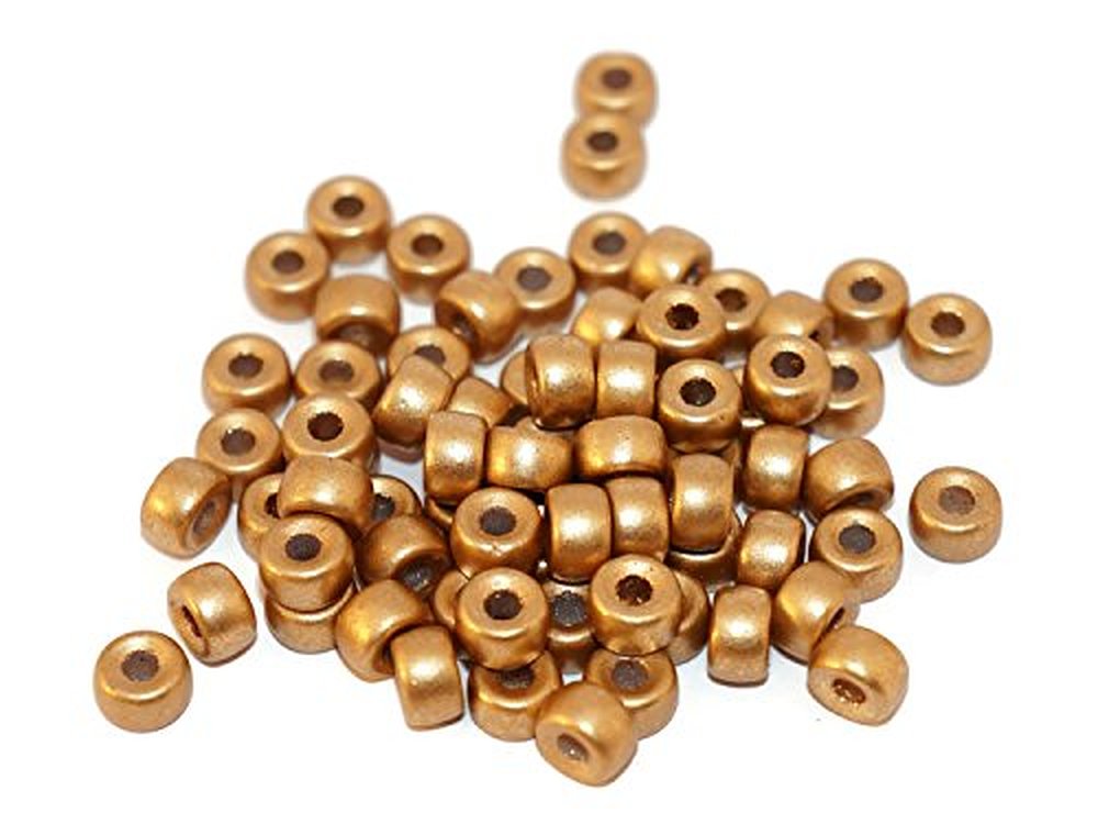 Gold Czech Glass Pony Beads