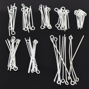 Shop Head Pins & Eye Pins! Housweety 800 PCs Mixed Silver Plated Eye Pins Findings | Shop jewelry making and beading supplies, tools & findings for DIY jewelry making and crafts. #jewelrymaking #diyjewelry #jewelrycrafts #jewelrysupplies #beading #affiliate #ad