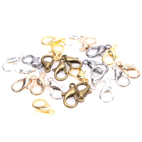 Mixed Silvery Golden Bronze Jewelry Lobster Clasps Findings 12mm -150pcs