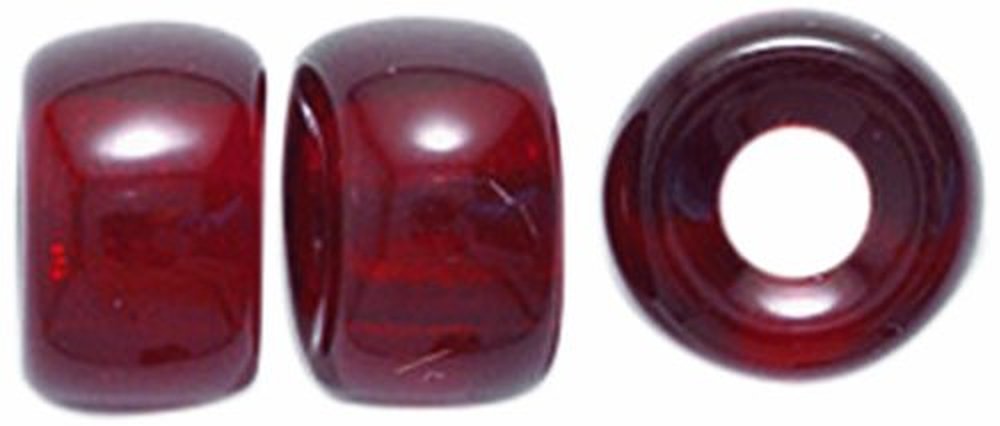 Preciosa Ornela Traditional Czech Glass Crow Roller 50-piece Beads, 9mm, Transparent Garnet