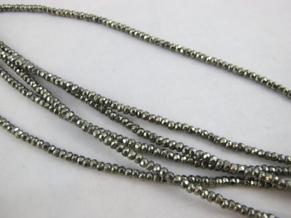 Pyrite Natural Gemstone Beads Faceted Rondelle Silver Color 2x3mm 180pcs 16'' Finding Charms Necklace Bracelet Pyrite Natural Gemstone Beads Faceted Rondelle Silver Color 2x3mm 180pcs 16'' Finding Charms Necklace Bracelet