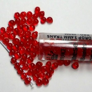 Red Transparent Miyuki 3.4mm Fringe Seed Bead Glass Tear Drops 25 Gram Tube Approx 650 Beads | Shop jewelry making and beading supplies, tools & findings for DIY jewelry making and crafts. #jewelrymaking #diyjewelry #jewelrycrafts #jewelrysupplies #beading #affiliate #ad