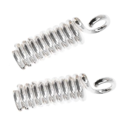 Silver Plated Spring Coil Ends For 1.5mm Cord (x20)