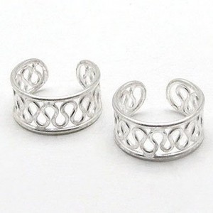 Sterling Silver Coiled Wirework Ear Cuff Pair Earrings | Shop jewelry making and beading supplies, tools & findings for DIY jewelry making and crafts. #jewelrymaking #diyjewelry #jewelrycrafts #jewelrysupplies #beading #affiliate #ad