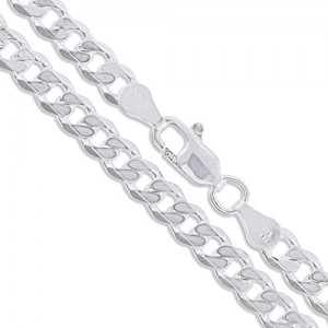 Sterling Silver Flat Curb Chain Link Necklace | Shop jewelry making and beading supplies, tools & findings for DIY jewelry making and crafts. #jewelrymaking #diyjewelry #jewelrycrafts #jewelrysupplies #beading #affiliate #ad