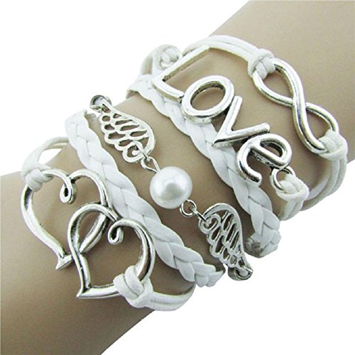Susenstone Style Jewelry Fashion Leather Cute Infinity Charm Bracelet