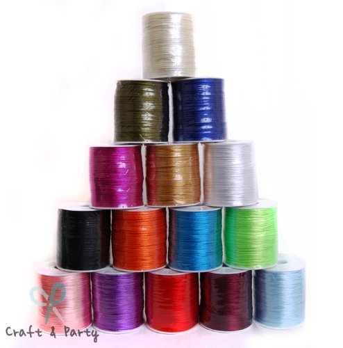 White 2mm X 100 Yards Rattail Satin Nylon Trim Cord Chinese Knot
