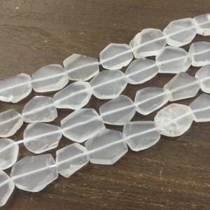 Raw Quartz Crystal Slice Beads Free Form Matte Quartz Slices Rough Cut Irregular Flat Slab&slice beads supplies 15.5" full strand | Natural genuine chip Gemstone beads for beading and jewelry making.  #jewelry #beads #beadedjewelry #diyjewelry #jewelrymaking #beadstore #beading #affiliate #ad