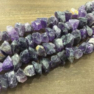 Shop Crystal Beads for Jewelry Making! Raw Amethyst Nuggets Chips beads Rough Purple Amethyst Quartz Crystal Nugget Jewelry making supplies 14-16mm 15.5" full strand | Natural genuine beads Quartz beads for beading and jewelry making.  #jewelry #beads #beadedjewelry #diyjewelry #jewelrymaking #beadstore #beading #affiliate #ad