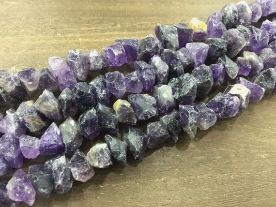 Raw Amethyst Nuggets Chips Beads Rough Purple Amethyst Quartz Crystal Nugget Jewelry Making Supplies 14-16mm 15.5" Full Strand