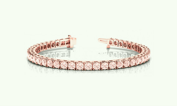 9 Carat Pink Morganite Tennis Bracelet 14k Rose Gold - Morganite Bracelet - Morganite Jewelry - Tennis Bracelets For Women, Raven Jewelers