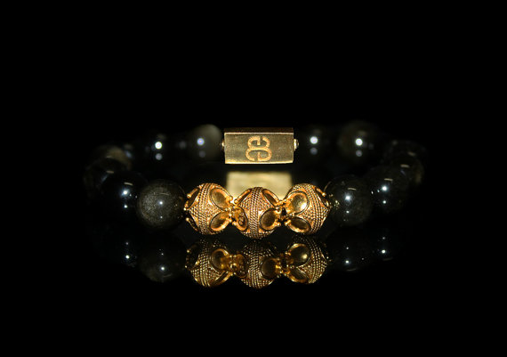 Golden Obsidian Bracelet, Bead Bracelet Man, Obsidian Golden Shimmer Bracelet, Gift For Man, Men, Bracelet For Man, Men's Premium Bracelet,
