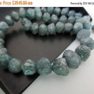 Shop Diamond Chip & Nugget Beads! 6.5mm To 4mm Perfect Natural Blue Round Raw Diamond Beads, Rough Diamond Rondelle Beads, Sold As 8 Inch/16 Inch Strand, SKU-DDS242 | Natural genuine chip Diamond beads for beading and jewelry making.  #jewelry #beads #beadedjewelry #diyjewelry #jewelrymaking #beadstore #beading #affiliate #ad