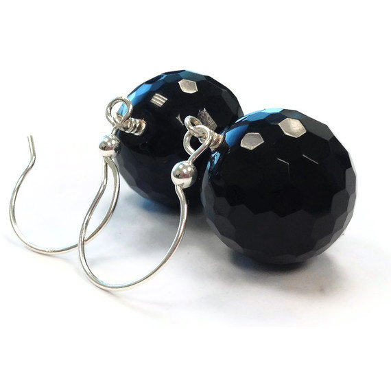Black Earrings - Onyx Gemstone Jewellery - Sterling Silver Jewelry - Bridesmaid - Wedding - Fashion Er-150 151