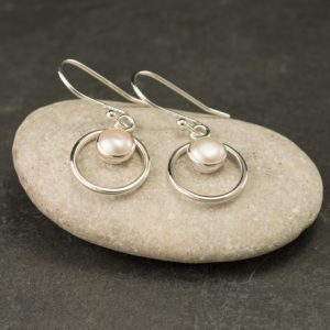 Shop Pearl Earrings! Pearl Earrings- Silver Ivory Pearl Earrings- Pearl Dangle Earrings- Silver Earrings with freshwater pearls- June birthstone | Natural genuine Pearl earrings. Buy crystal jewelry, handmade handcrafted artisan jewelry for women.  Unique handmade gift ideas. #jewelry #beadedearrings #beadedjewelry #gift #shopping #handmadejewelry #fashion #style #product #earrings #affiliate #ad
