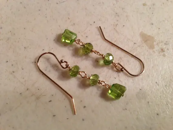 Peridot Earrings - Green Jewelry - Gold Jewelry - August Birthstone Jewellery - Gemstone