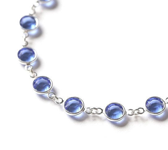 Sapphire Bracelet, September Birthstone Jewelry, Sapphire Blue Jewelry, Crystal, Silver, September Birthstone Bracelet