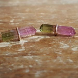 Shop Gemstone & Crystal Earrings! Watermelon Tourmaline Earrings, Gold Tourmaline Crystal Studs, Watermelon Tourmaline 14K Stud Earring, October Birthstone Jewelry Women Gift | Natural genuine Gemstone earrings. Buy crystal jewelry, handmade handcrafted artisan jewelry for women.  Unique handmade gift ideas. #jewelry #beadedearrings #beadedjewelry #gift #shopping #handmadejewelry #fashion #style #product #earrings #affiliate #ad