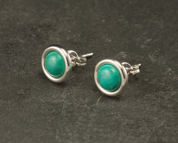 Turquoise Studs- Turquoise Earrings Stud- Turquoise Stud Earrings- Sterling Silver Studs- Silver Post Earrings With Turquoise