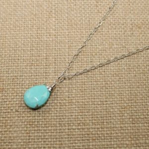 Shop Turquoise Necklaces! Sleeping Beauty Turquoise Necklace, Wire Wrap Pendant, Turquoise Jewelry, December Birthstone, Gemstone Jewelry | Natural genuine Turquoise necklaces. Buy crystal jewelry, handmade handcrafted artisan jewelry for women.  Unique handmade gift ideas. #jewelry #beadednecklaces #beadedjewelry #gift #shopping #handmadejewelry #fashion #style #product #necklaces #affiliate #ad