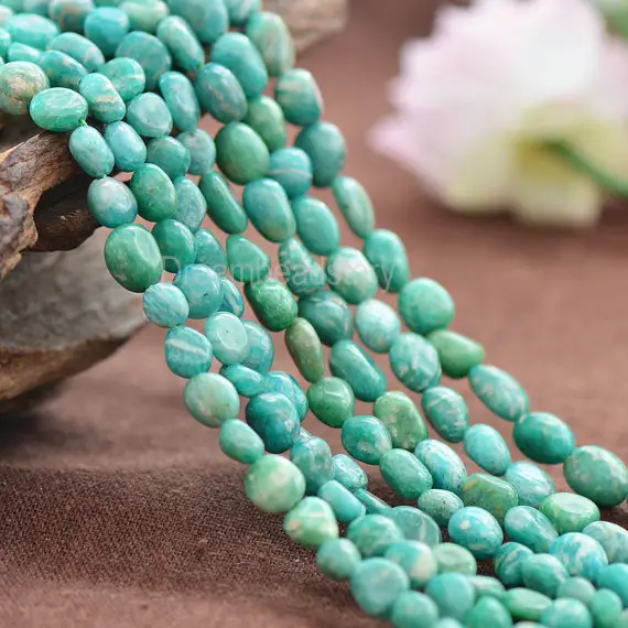 Natural Genuine Amazonite Gemstone Irregular Pebble Nuggets Beads Supplies