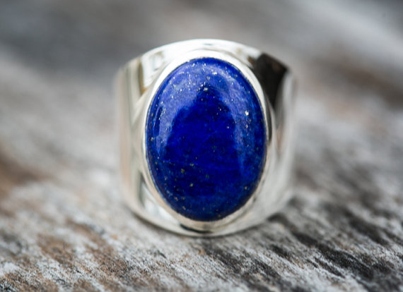 Lapis Ring Size 8.5 Or  9 - Lapis Lazuli Ring 8.5 Or 9 - Lapis Ring - Lapis Jewelry - Sterling Silver Lapis Ring - Lapis Lazuli Jewelry