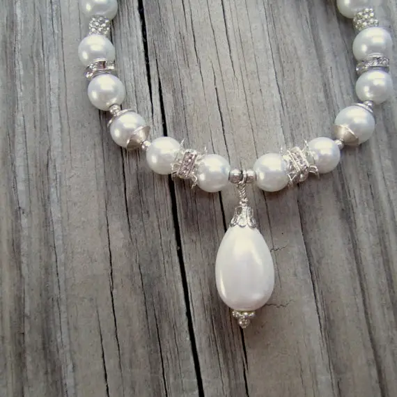 Pearl Bracelet - June Birthstone - Wedding Bracelet - Silver Jewelry - Crystal Jewellery - Bride - Box Clasp B-l