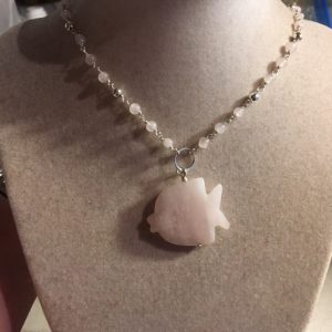 Shop Rose Quartz Necklaces! Pink Necklace – Rose Quartz Jewellery – Sterling Silver Jewelry – Gemstone Pendant – Fish – Chain | Natural genuine Rose Quartz necklaces. Buy crystal jewelry, handmade handcrafted artisan jewelry for women.  Unique handmade gift ideas. #jewelry #beadednecklaces #beadedjewelry #gift #shopping #handmadejewelry #fashion #style #product #necklaces #affiliate #ad