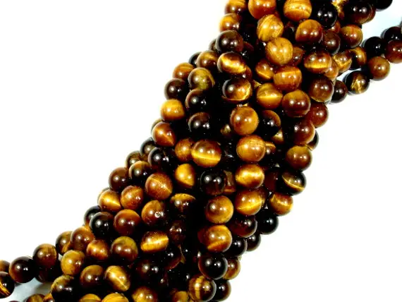 Tiger Eye, Round, 6mm, 15 Inch, Full Strand, Approx. 60-63 Beads, Hole 1mm(426054002)