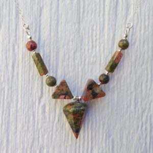 Shop Unakite Necklaces! Unakite Necklace – Pendulum Necklace – Green – Sterling Silver Jewelry Gemstone Jewellery – Pendant – Chain | Natural genuine Unakite necklaces. Buy crystal jewelry, handmade handcrafted artisan jewelry for women.  Unique handmade gift ideas. #jewelry #beadednecklaces #beadedjewelry #gift #shopping #handmadejewelry #fashion #style #product #necklaces #affiliate #ad