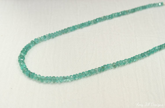 Apatite Necklace, Apatite Jewelry, Karen Hill Tribe Beads, Pure Silver, Gemstone Necklace