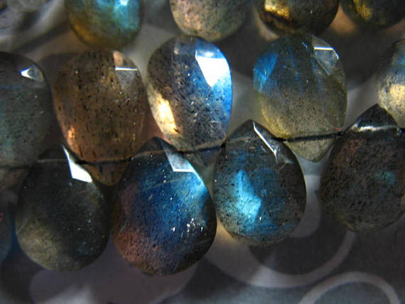 Huge Labradorite Pear Briolettes, 13-14 Mm, Luxe Aaa, Gray Grey Silver, Huge Focal, Faceted...blue Flashes Brides Bridal 13up