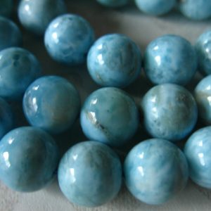 2-50 pieces / LARIMAR Beads, 7 mm Round Smooth Loose Gemstone Beads, LUXE AAA / Aqua Blue, Dominican Republic Gems roundgems.7b true solo | Natural genuine round Larimar beads for beading and jewelry making.  #jewelry #beads #beadedjewelry #diyjewelry #jewelrymaking #beadstore #beading #affiliate #ad