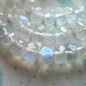 Shop Moonstone Beads! 25-100 pcs / 5-5.5 mm MOONSTONE Rondelle Moonstone Roundel Beads / Faceted AAA AAAA Loose Semiprecious Gems Gemstone Rondel top 55 | Natural genuine beads Moonstone beads for beading and jewelry making.  #jewelry #beads #beadedjewelry #diyjewelry #jewelrymaking #beadstore #beading #affiliate #ad