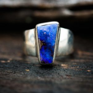 Shop Opal Rings! Boulder Opal Ring Size 7.75 – Natural Opal Ring – Opal and Sterling Silver Ring – Ring size 7.75 – October Birthstone Ring – Boulder Opal | Natural genuine Opal rings, simple unique handcrafted gemstone rings. #rings #jewelry #shopping #gift #handmade #fashion #style #affiliate #ad