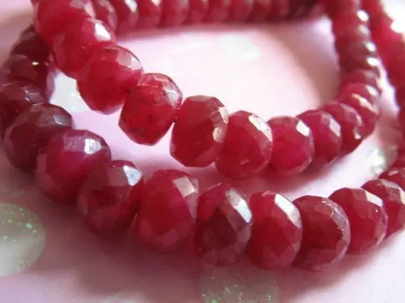 10- 50 Pcs, 4-5 Or 5-6 Mm Ruby Rondelles Beads, Luxe Aaa, Red, July Birthstone, Love Bries Tr R 45 56