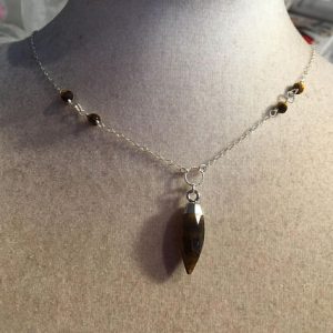 Shop Tiger Eye Necklaces! Tiger Eye Necklace – Sterling Silver Jewelry – Brown Gemstone Jewellery – Spike Pendant – Fashion | Natural genuine Tiger Eye necklaces. Buy crystal jewelry, handmade handcrafted artisan jewelry for women.  Unique handmade gift ideas. #jewelry #beadednecklaces #beadedjewelry #gift #shopping #handmadejewelry #fashion #style #product #necklaces #affiliate #ad