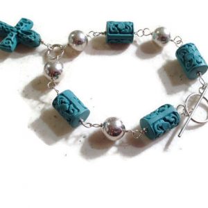 Shop Turquoise Bracelets! Turquoise Bracelet – Cross – Sterling Silver Jewelry – Cinnibar Jewellery – Fashion – Mod – Funky | Natural genuine Turquoise bracelets. Buy crystal jewelry, handmade handcrafted artisan jewelry for women.  Unique handmade gift ideas. #jewelry #beadedbracelets #beadedjewelry #gift #shopping #handmadejewelry #fashion #style #product #bracelets #affiliate #ad