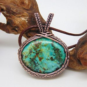 Shop Turquoise Necklaces! Green Turquoise Pendant, Wire Wrapped Jewellery, December Birthstone Necklace, Natural Turquoise, Protection Necklace, Copper Jewellery | Natural genuine Turquoise necklaces. Buy crystal jewelry, handmade handcrafted artisan jewelry for women.  Unique handmade gift ideas. #jewelry #beadednecklaces #beadedjewelry #gift #shopping #handmadejewelry #fashion #style #product #necklaces #affiliate #ad