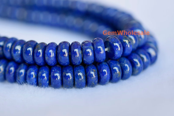 15.5" 3mmx6mm Natural Lapis Lazuli Rondelle Beads, High Quality Genuine Lapis Roundel Beads, Lapis Lazuli Rondelle Beads