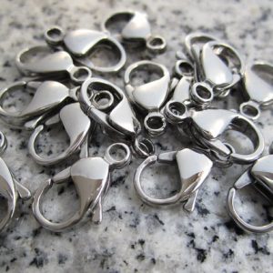 Shop Clasps for Making Jewelry! 15MM Stainless Steel Lobster Clasps LC15 | Shop jewelry making and beading supplies, tools & findings for DIY jewelry making and crafts. #jewelrymaking #diyjewelry #jewelrycrafts #jewelrysupplies #beading #affiliate #ad