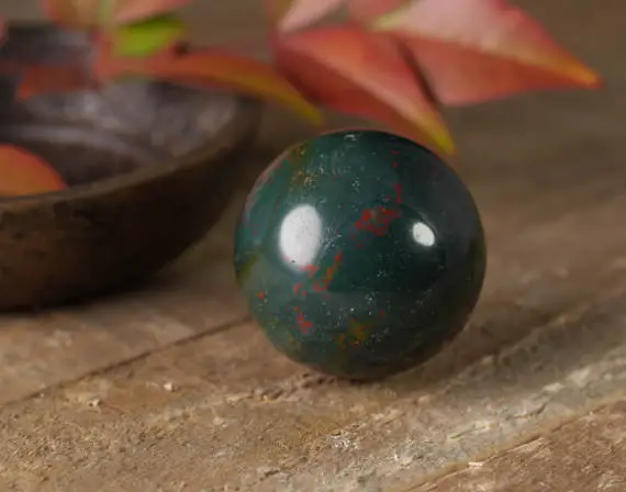 Heliotrope Bloodstone Crystal Sphere - Crystal Ball,  Housewarming Gift, Home Decor, E0269