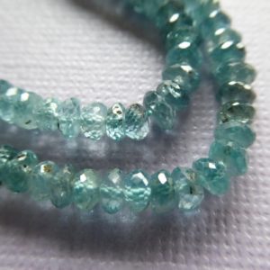 Genuine Natural BLUE ZIRCON Rondelles Gemstone Beads Roundels Rondels Roundells, Faceted Loose Gems, Luxe AAA, 3.5-4 mm solo brr 34 | Natural genuine beads Zircon beads for beading and jewelry making.  #jewelry #beads #beadedjewelry #diyjewelry #jewelrymaking #beadstore #beading #affiliate #ad