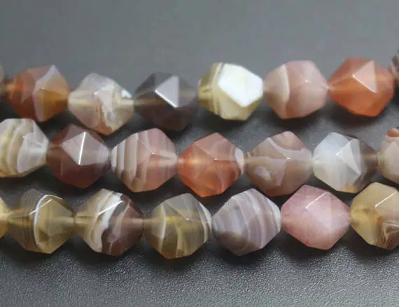 8mm  Botswana  Agate Faceted Beads,natural Faceted Botswana Agate Beads,15 Inches One Starand