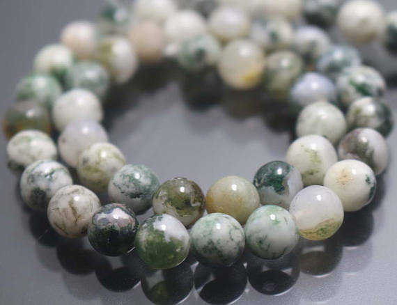 Green Tree Agate Beads,6mm/8mm/10mm/12mm Smooth And Round Beads,15 Inches One Starand